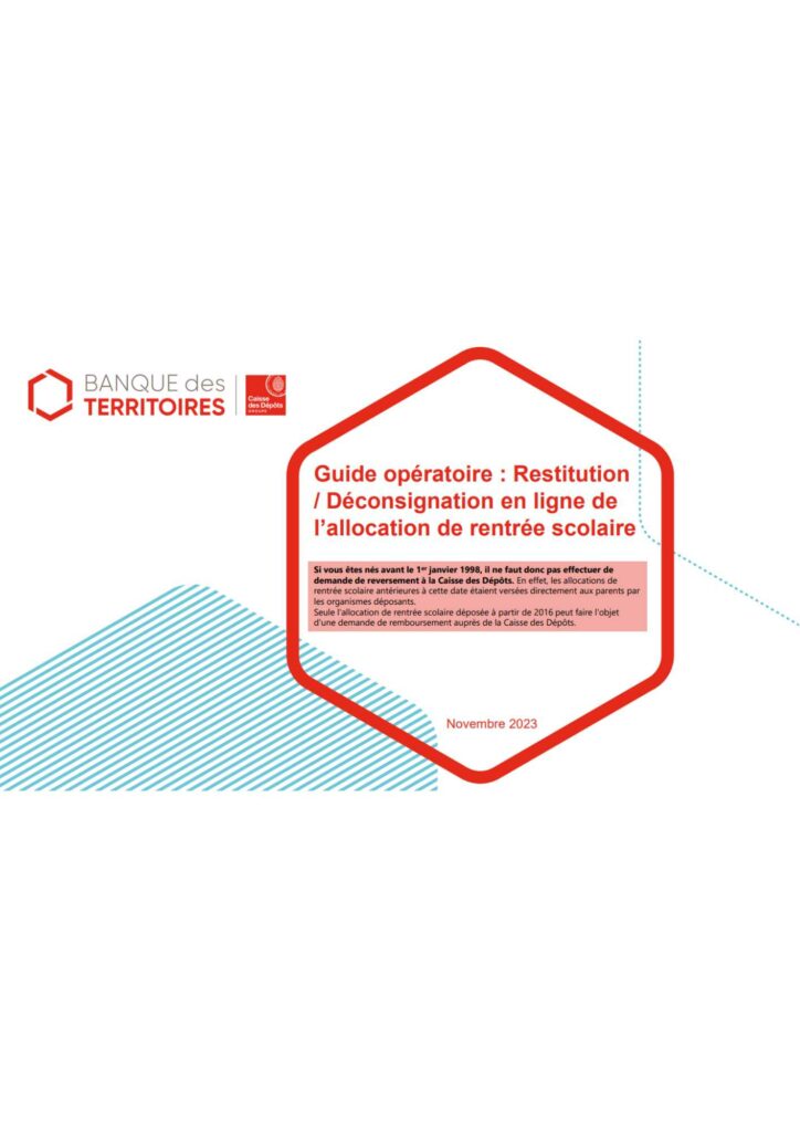 Guide opératoire | Récupérer le pécule – Allocation de Rentrée Scolaire