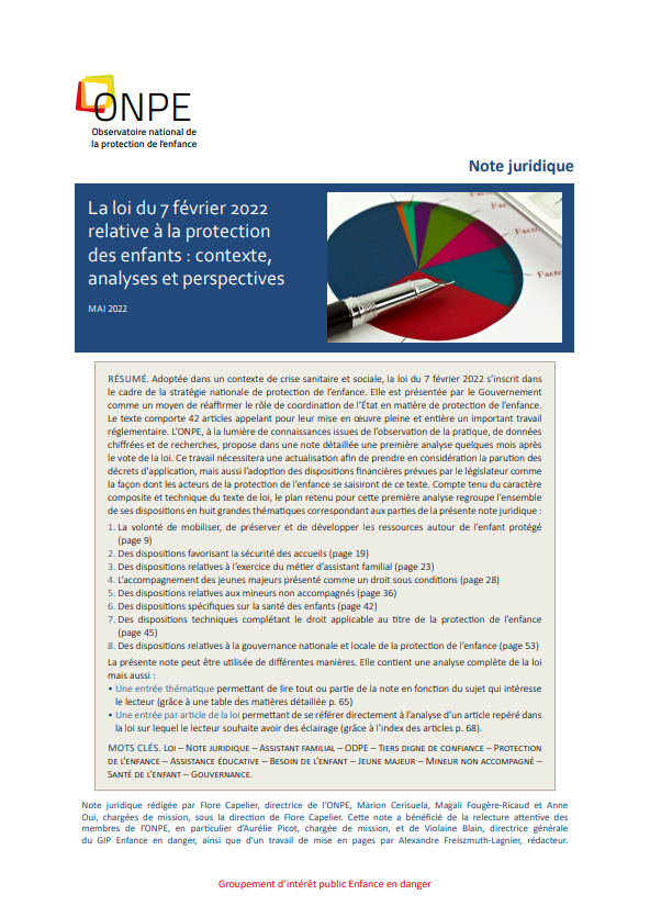 Note juridique | La loi du 7 février 2022 relative à la protection des enfants : contexte, analyses et perspectives