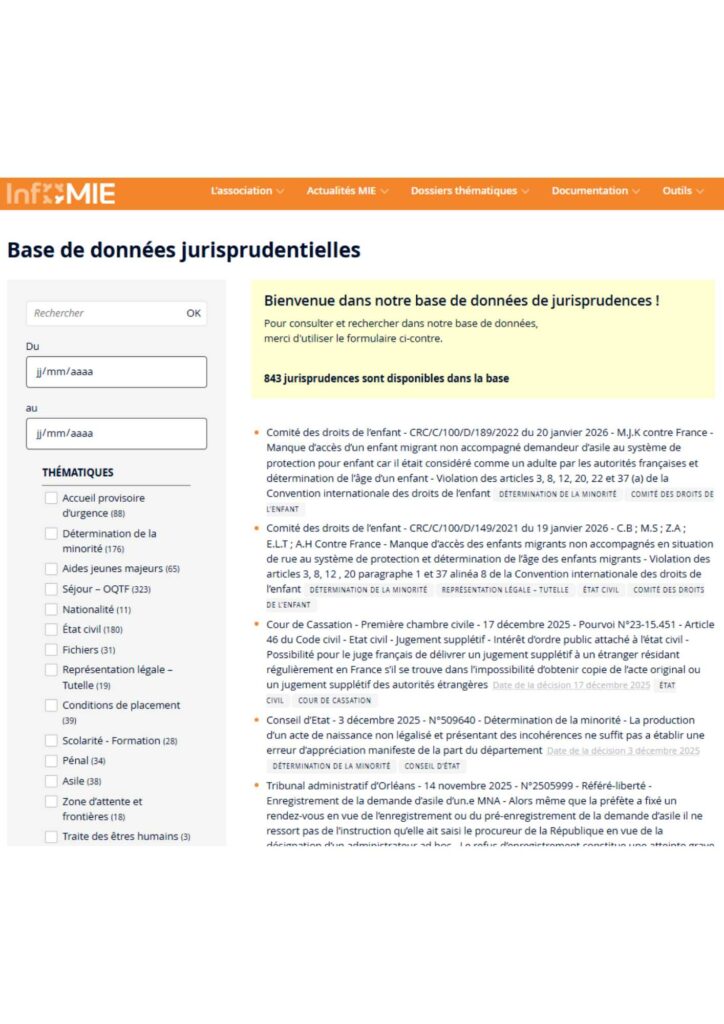 Jurisprudences | Base de données